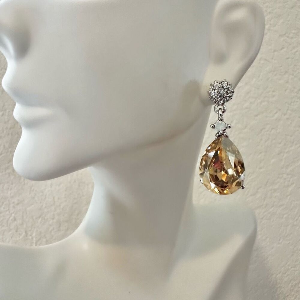 Carucci rhinestone teardrop earrings
